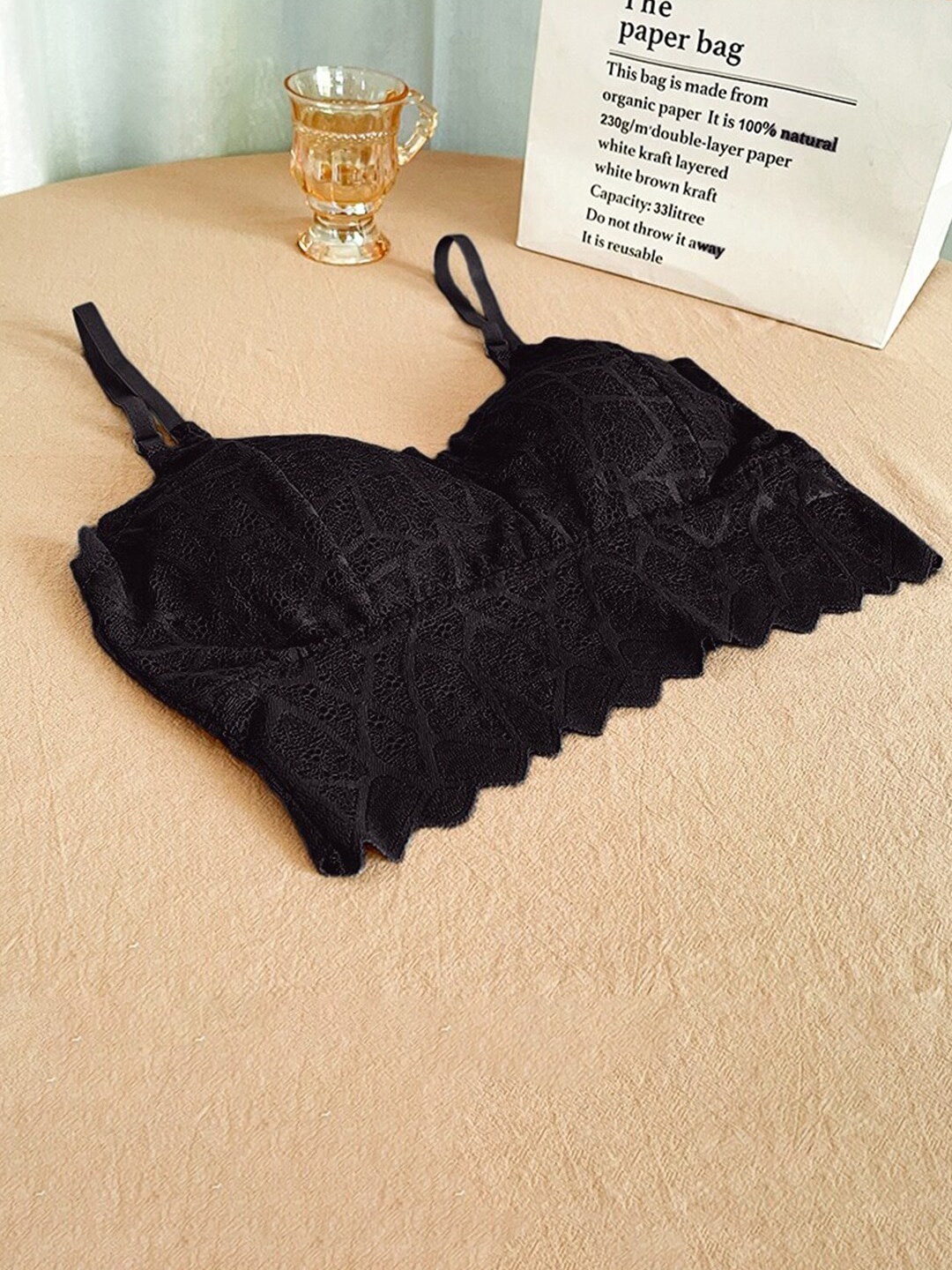 Krelin Self Design Half Coverage Lightly Padded Bralette Bra With All Day Comfort, Black
Krelin Self Design Half Coverage Lightly Padded Bralette Bra With All Day Comfort, Black