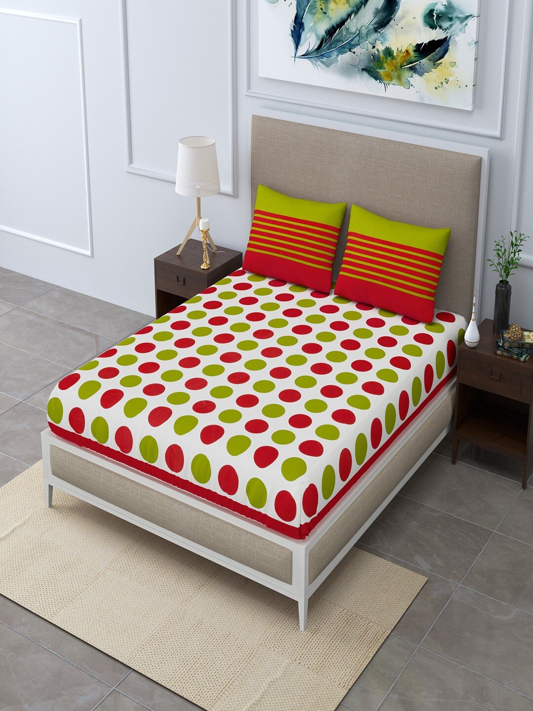 UNIQCHOICE Red & Green Geometric Pure Cotton 120 TC Queen Bedsheet With 2 Pillow Covers
UNIQCHOICE Red & Green Geometric Pure Cotton 120 TC Queen Bedsheet With 2 Pillow Covers