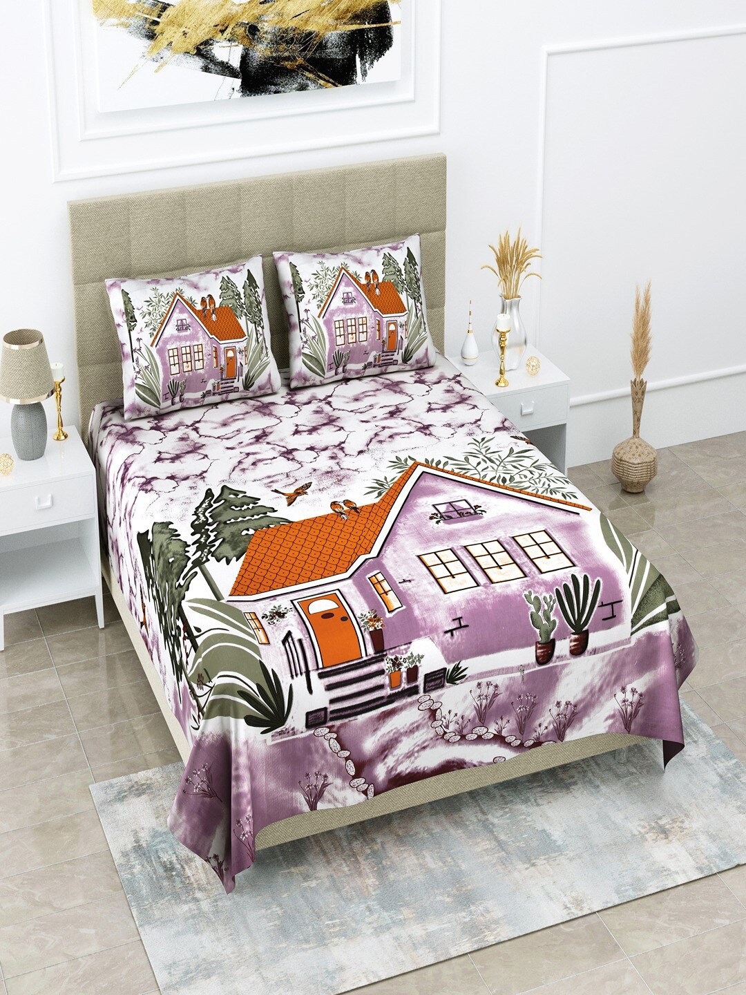 UNIQCHOICE Brown & Purple Printed Pure Cotton 120 TC Queen Bedsheet with 2 Pillow Covers
UNIQCHOICE Brown & Purple Printed Pure Cotton 120 TC Queen Bedsheet with 2 Pillow Covers
