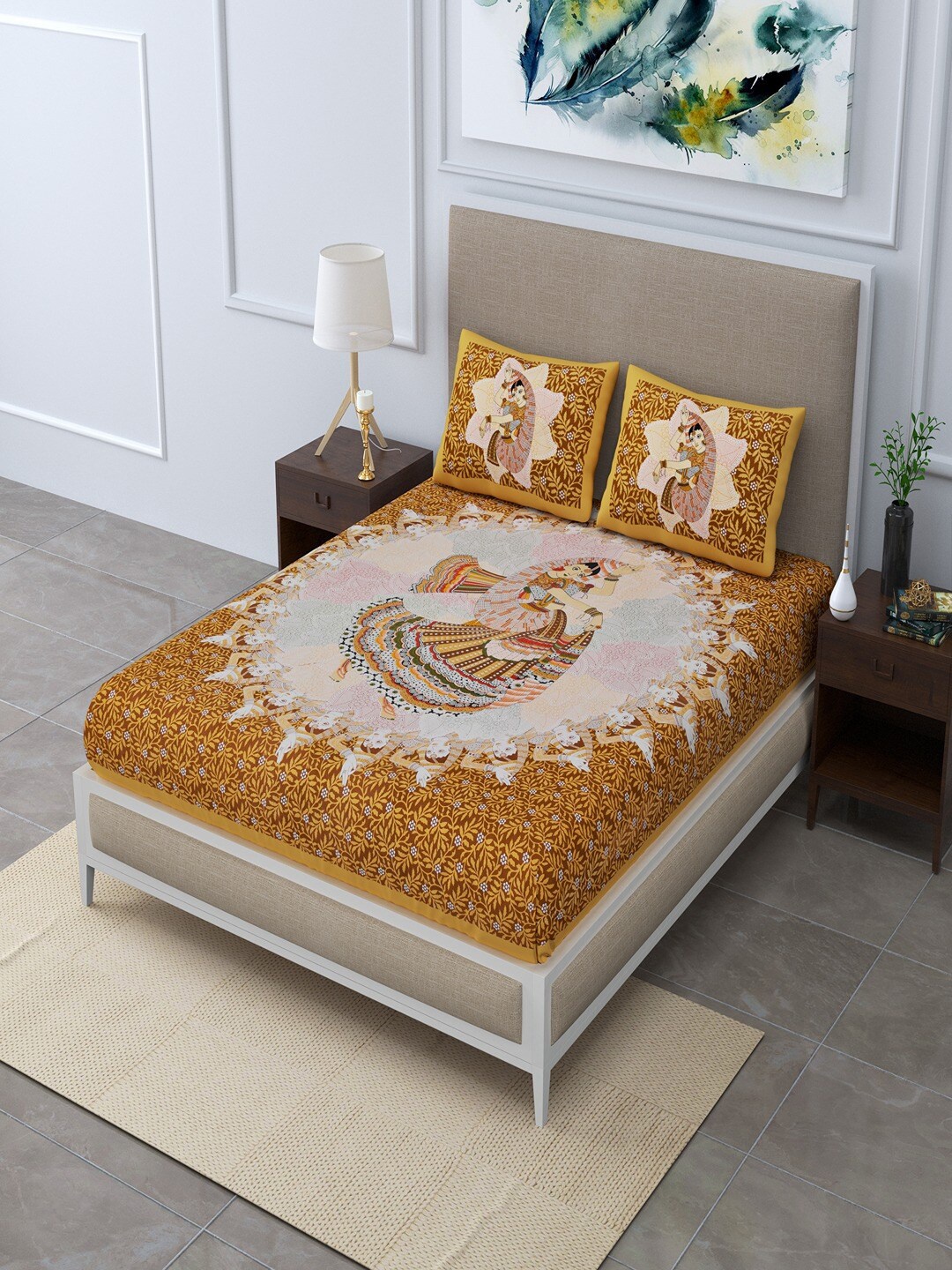 UNIQCHOICE Brown & White Ethnic Motifs Pure Cotton 120 TC Queen Bedsheet & 2 Pillow Covers
UNIQCHOICE Brown & White Ethnic Motifs Pure Cotton 120 TC Queen Bedsheet & 2 Pillow Covers