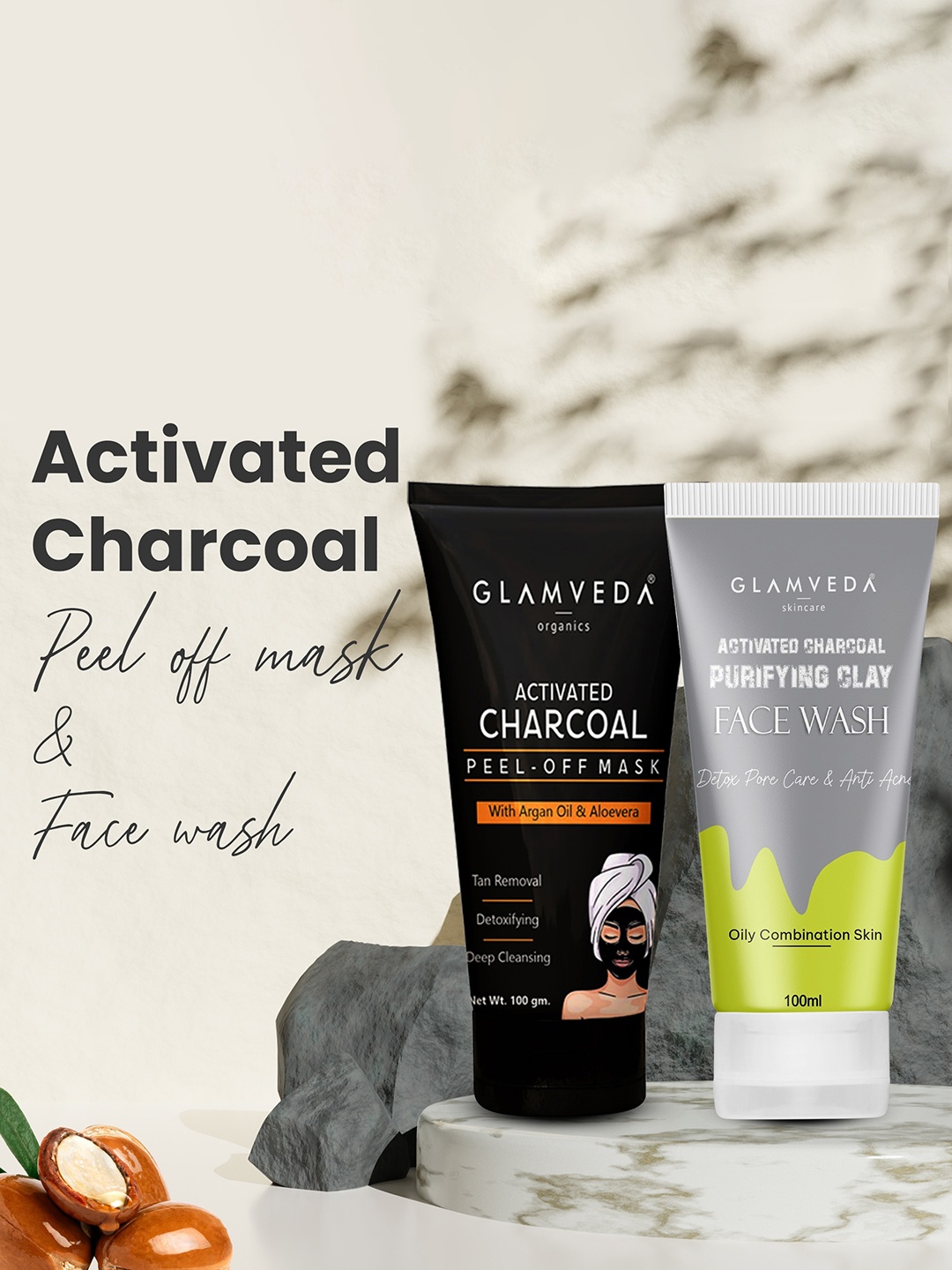 GLAMVEDA Activated Charcoal Detox Reduces Tan & Dark Spots Peel Off Mask & Face Wash, White
GLAMVEDA Activated Charcoal Detox Reduces Tan & Dark Spots Peel Off Mask & Face Wash, White