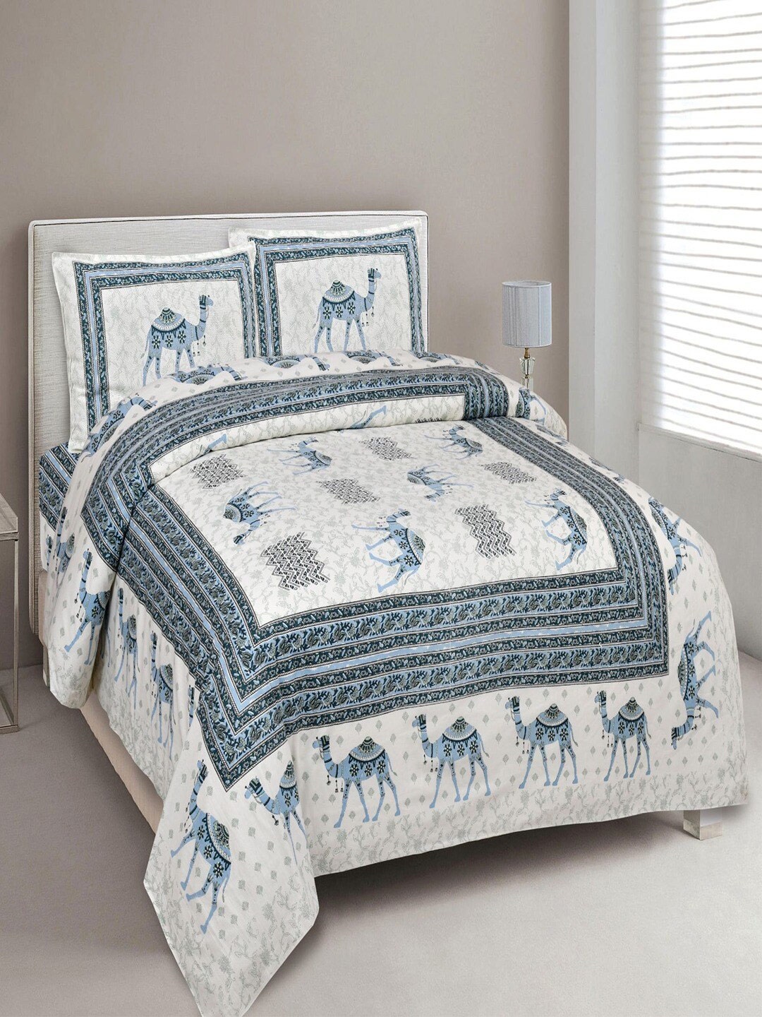 UNIQCHOICE Blue & White Ethnic Motifs Pure Cotton 180 TC King Bedsheet & 2 Pillow Covers
UNIQCHOICE Blue & White Ethnic Motifs Pure Cotton 180 TC King Bedsheet & 2 Pillow Covers
