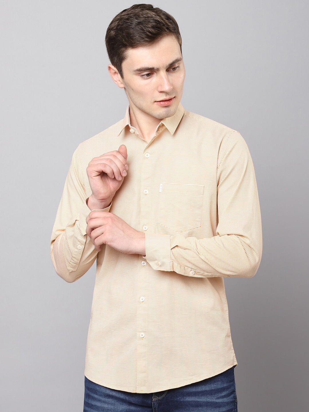 Hatcher's Slim Fit Horizontal Stripes Spread Collar Organic Cotton Casual Shirt, Yellow
Hatcher's Slim Fit Horizontal Stripes Spread Collar Organic Cotton Casual Shirt, Yellow