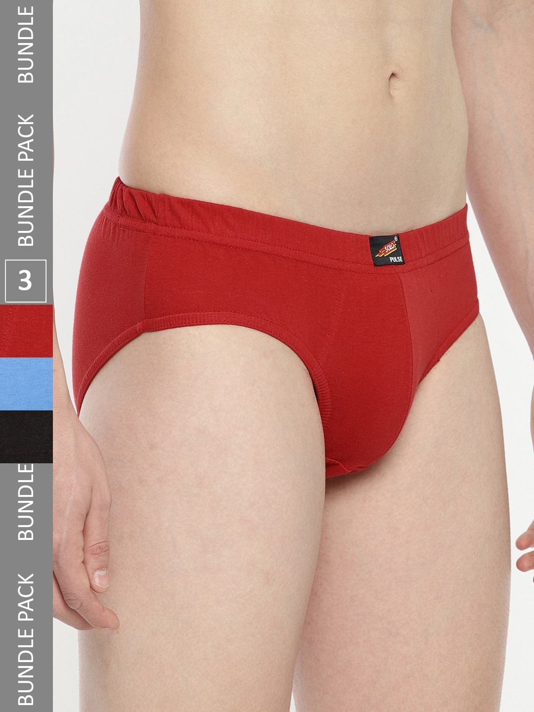 SOLO Men Anti Bacterial Pack Of 3 Cotton Basic Briefs Pulse-3-Black, Red, Royal Blue-75
SOLO Men Anti Bacterial Pack Of 3 Cotton Basic Briefs Pulse-3-Black, Red, Royal Blue-75