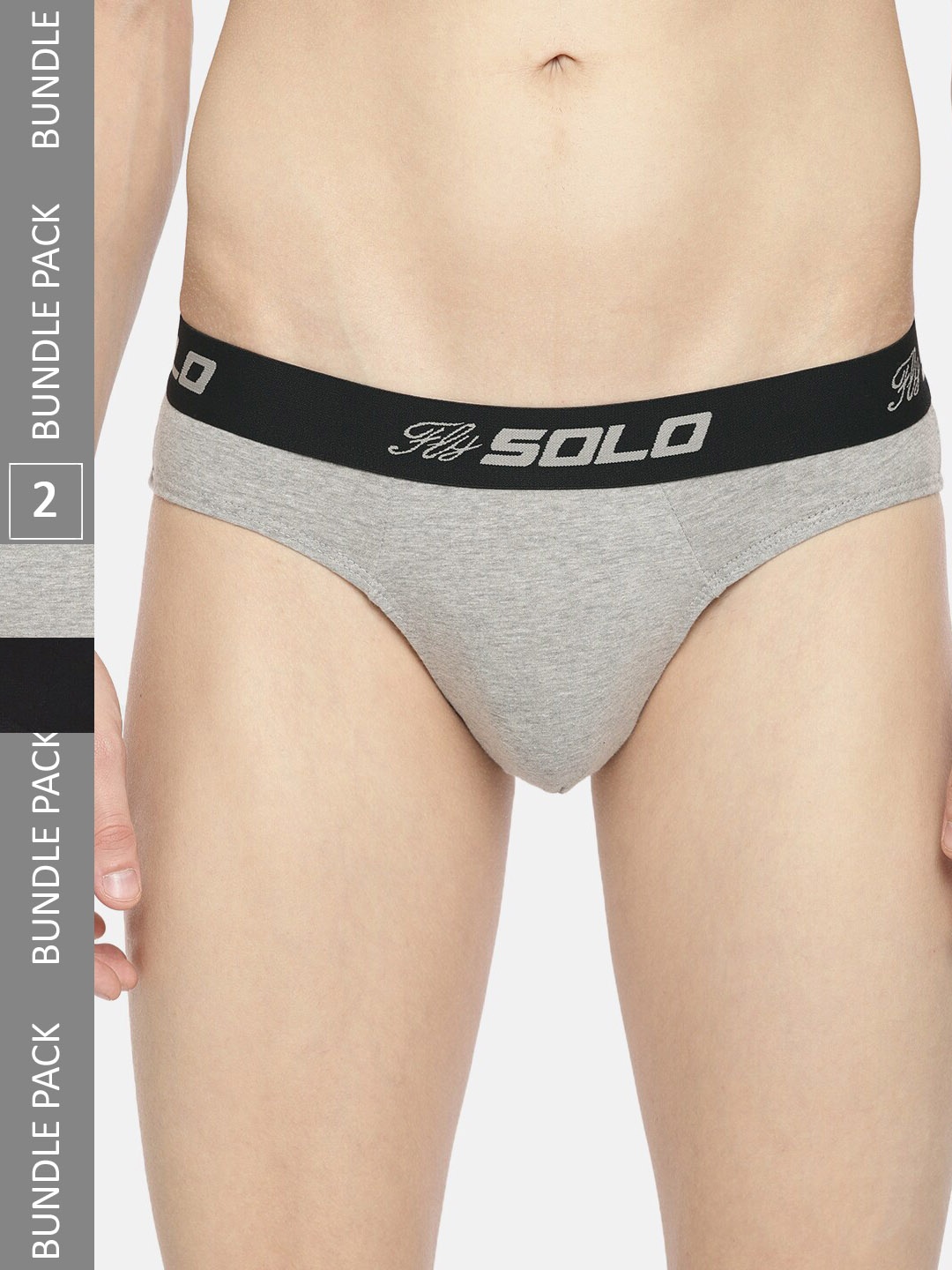 SOLO Pack Of 2 Pure Cotton Anti Bacterial Basic Briefs Vigour-2-Black, Grey Melange-75
SOLO Pack Of 2 Pure Cotton Anti Bacterial Basic Briefs Vigour-2-Black, Grey Melange-75