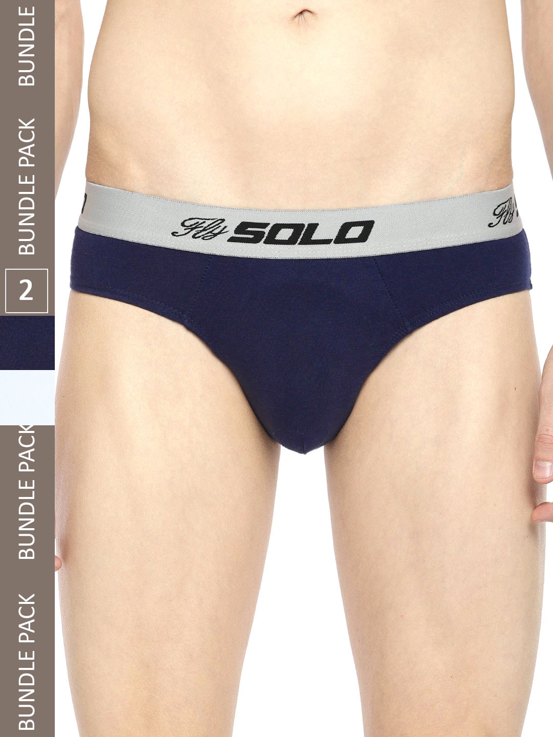 SOLO Pack Of 2 Anti-bacterial Pure Cotton Ultra Soft Basic Briefs Vigour-2-NV-WH-75, Navy blue
SOLO Pack Of 2 Anti-bacterial Pure Cotton Ultra Soft Basic Briefs Vigour-2-NV-WH-75, Navy blue