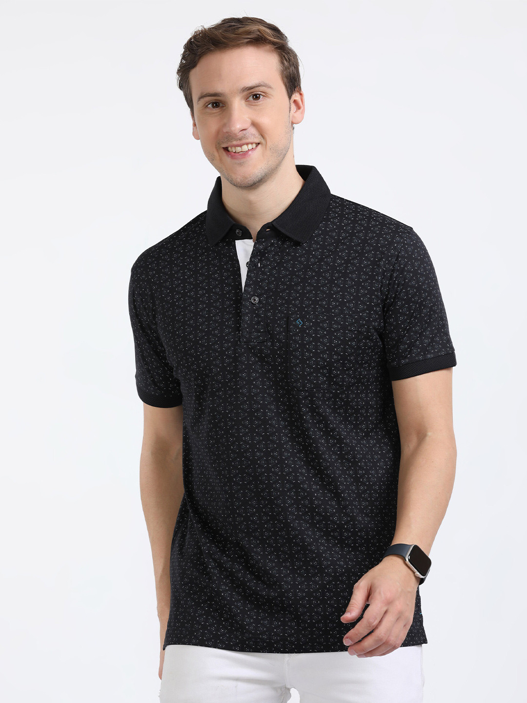 Classic Polo Slim Fit Geometric Print Polo Collar Pockets Cotton T-shirt, Black
Classic Polo Slim Fit Geometric Print Polo Collar Pockets Cotton T-shirt, Black