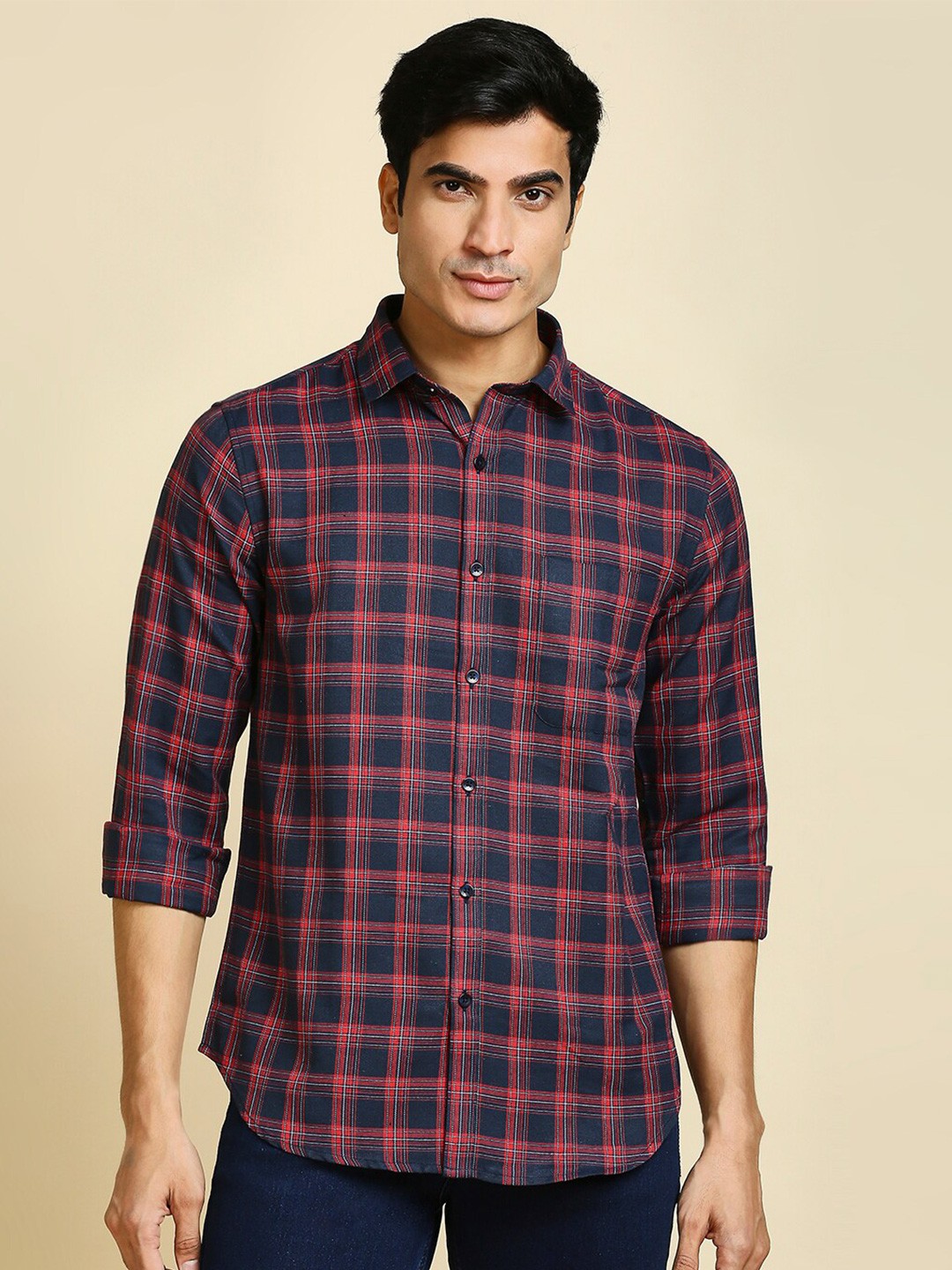 encore by INVICTUS Classic Slim Fit Tartan Checks Twill Spread Collar Casual Shirt, Navy blue
encore by INVICTUS Classic Slim Fit Tartan Checks Twill Spread Collar Casual Shirt, Navy blue