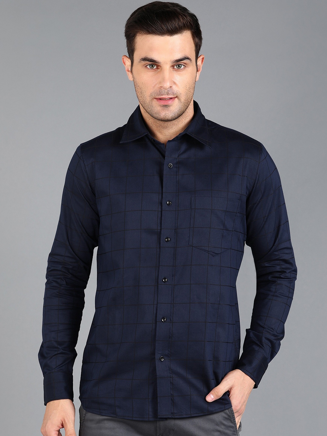 ZNX Clothing Premium Spread Collar Slim Fit Opaque Checked Cotton Formal Shirt, Blue
ZNX Clothing Premium Spread Collar Slim Fit Opaque Checked Cotton Formal Shirt, Blue