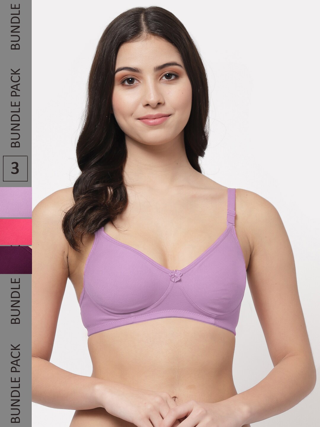 Docare Pack Of 3 Lightly Padded Full Coverage Cotton T-shirt Bra With All Day Comfort, Pink
Docare Pack Of 3 Lightly Padded Full Coverage Cotton T-shirt Bra With All Day Comfort, Pink
