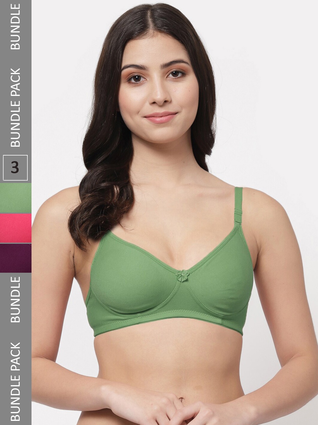 Docare Pack Of 3 Lightly Padded Full Coverage Cotton T-shirt Bra With All Day Comfort, Green
Docare Pack Of 3 Lightly Padded Full Coverage Cotton T-shirt Bra With All Day Comfort, Green