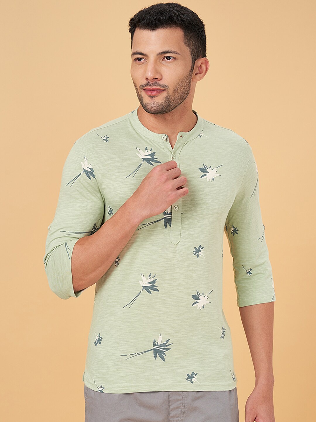 Urban Ranger by pantaloons Conversational Printed Henley Neck Cotton Slim Fit T-Shirt, Green
Urban Ranger by pantaloons Conversational Printed Henley Neck Cotton Slim Fit T-Shirt, Green
