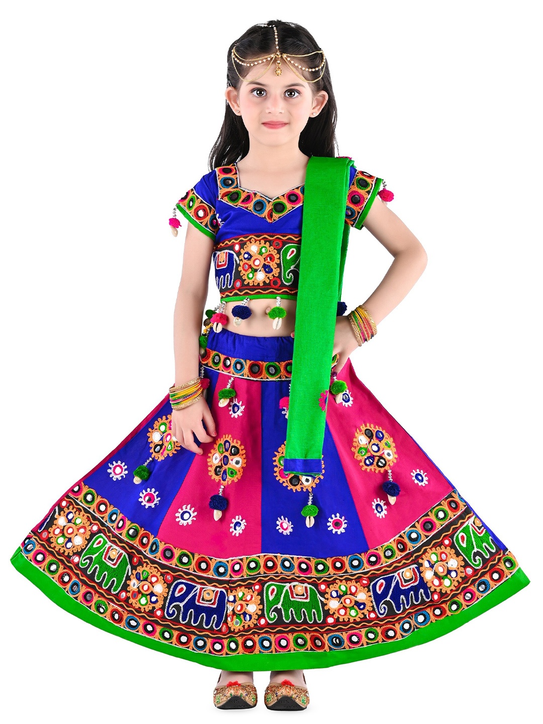 BAESD Girls Embroidered Mirror Work Ready to Wear Lehenga & Blouse With Dupatta, Blue
BAESD Girls Embroidered Mirror Work Ready to Wear Lehenga & Blouse With Dupatta, Blue