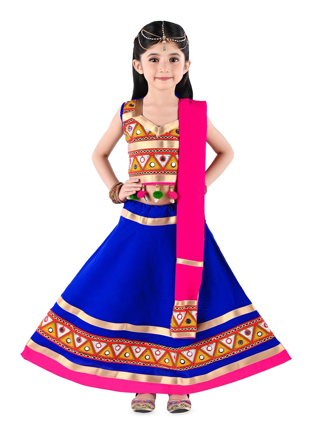 BAESD Girls Embroidered Mirror Work Ready to Wear Lehenga & Blouse With Dupatta, Blue
BAESD Girls Embroidered Mirror Work Ready to Wear Lehenga & Blouse With Dupatta, Blue