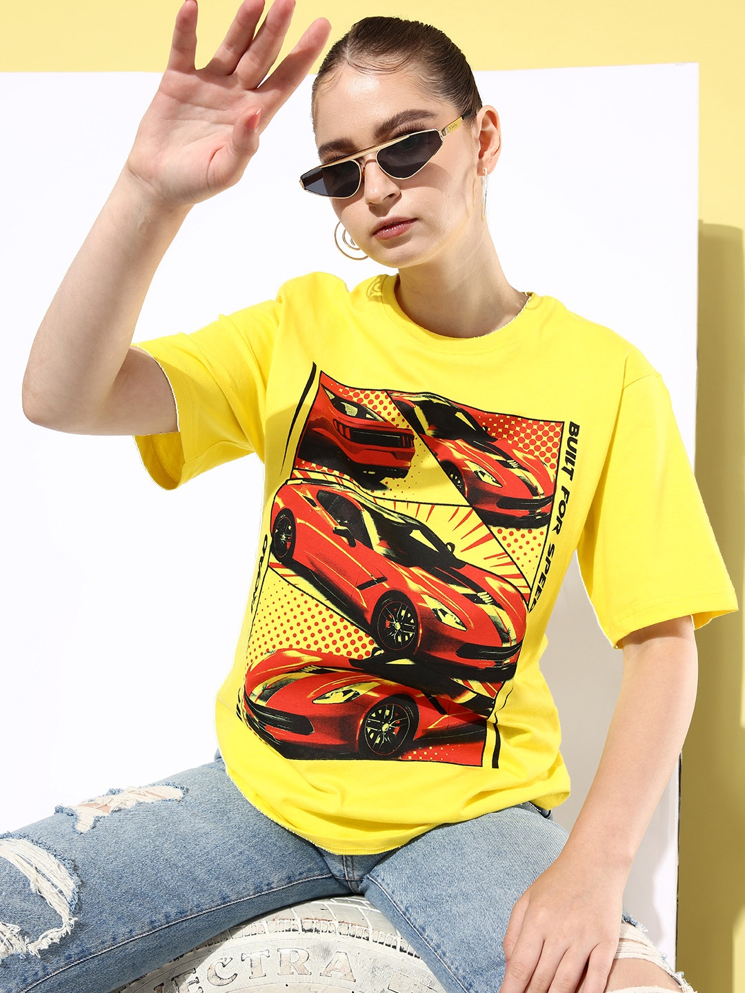 Difference of Opinion Printed Oversized Drop-Shoulder Sleeves Pure Cotton T-shirt, Yellow
Difference of Opinion Printed Oversized Drop-Shoulder Sleeves Pure Cotton T-shirt, Yellow