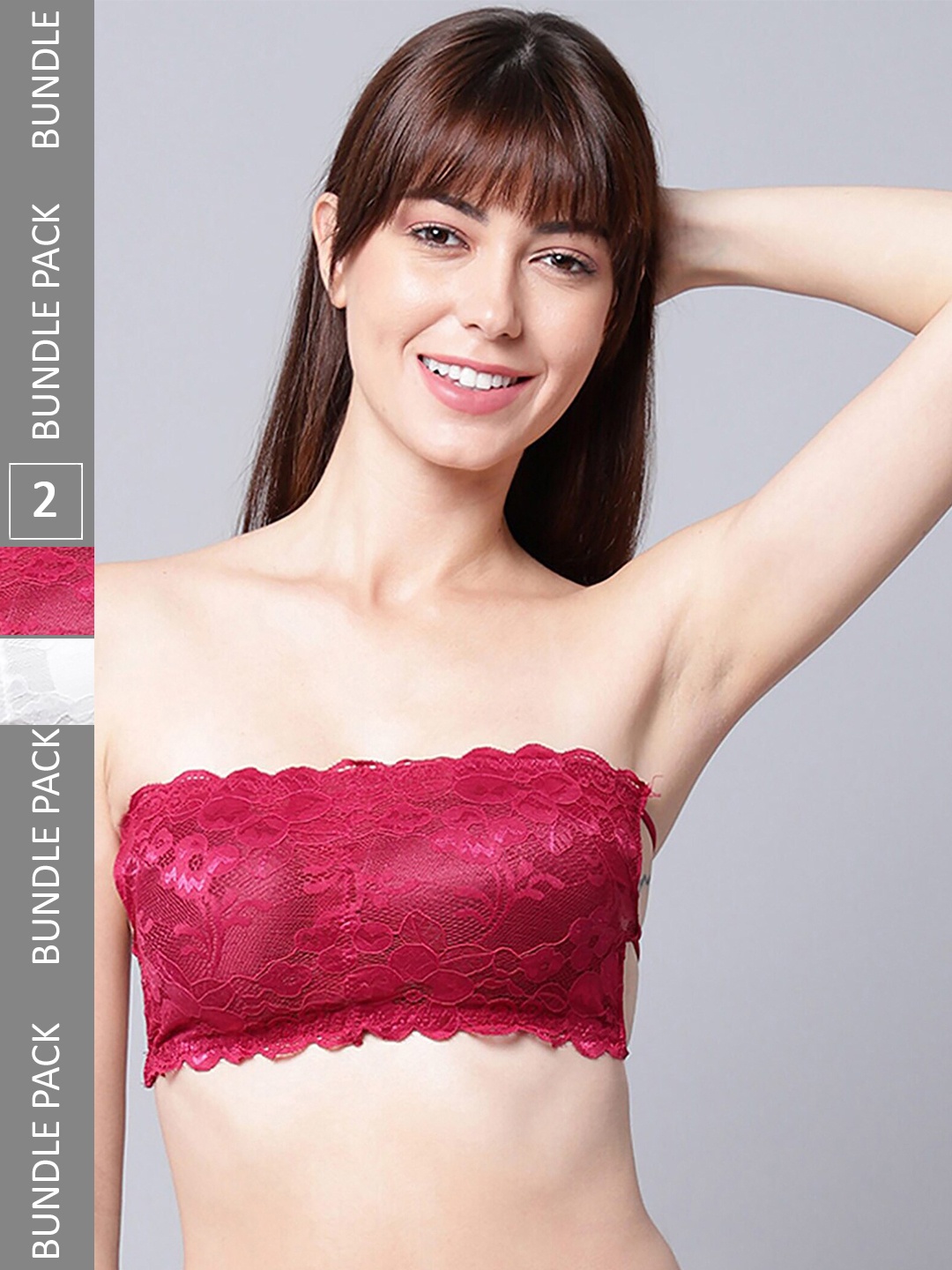 PIBU Pack Of 2 Full Coverage Non Padded Non-Wired Bandeau Bra With 360 Degree Support, White
PIBU Pack Of 2 Full Coverage Non Padded Non-Wired Bandeau Bra With 360 Degree Support, White