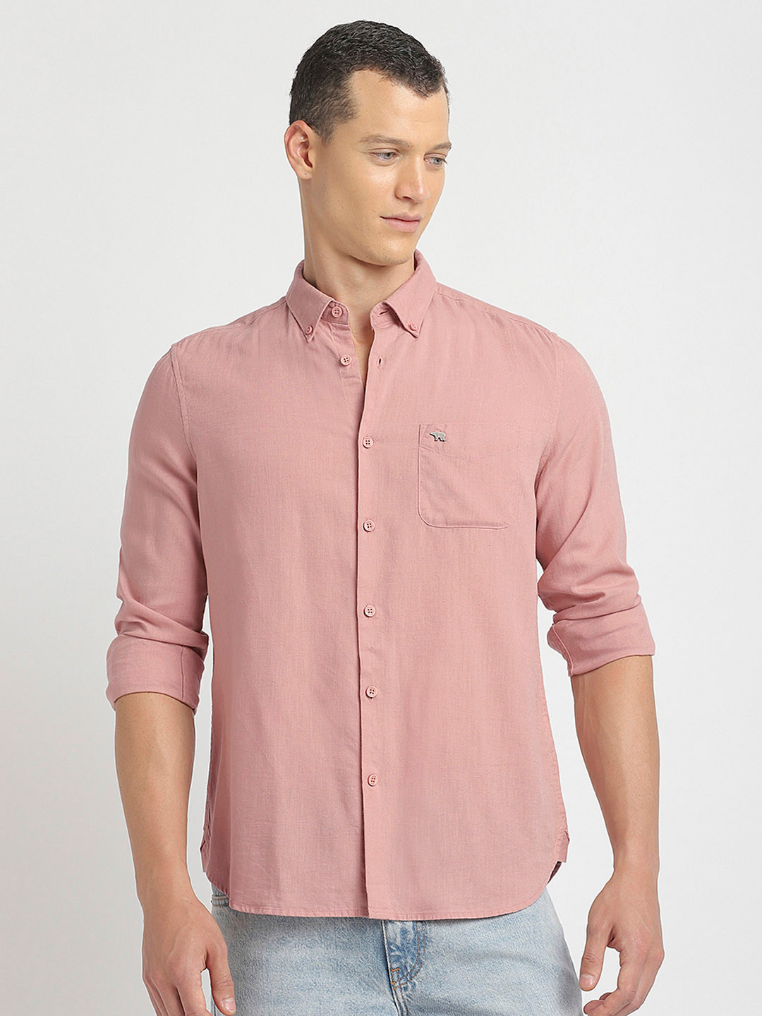 THE BEAR HOUSE Spread Collar Slim Fit Casual Shirt, Pink 
THE BEAR HOUSE Spread Collar Slim Fit Casual Shirt, Pink