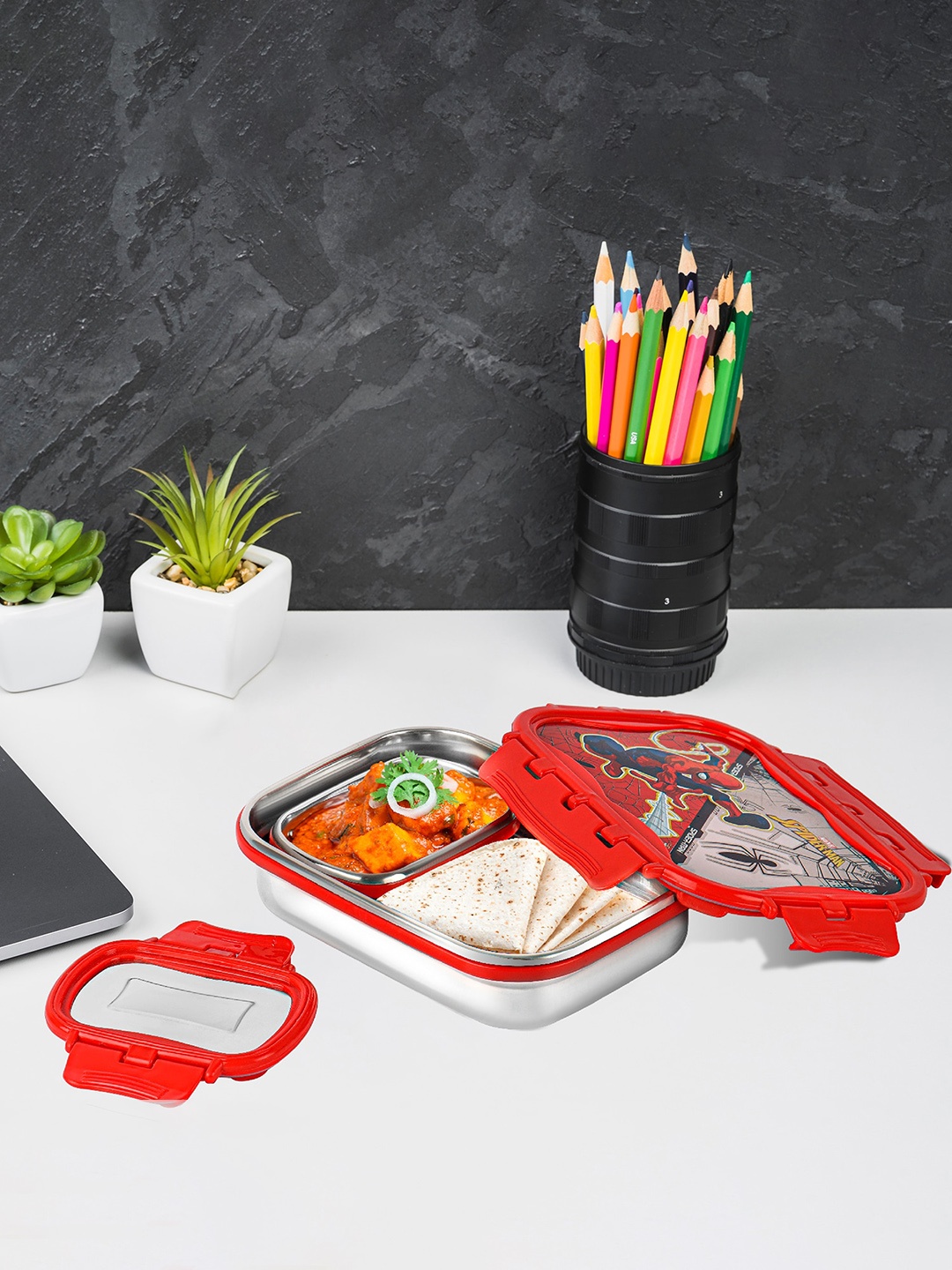 Cello 2 Pieces Red Printed Leak Proof and Break Resistant Click it Toons Big Lunch Box
Cello 2 Pieces Red Printed Leak Proof and Break Resistant Click it Toons Big Lunch Box