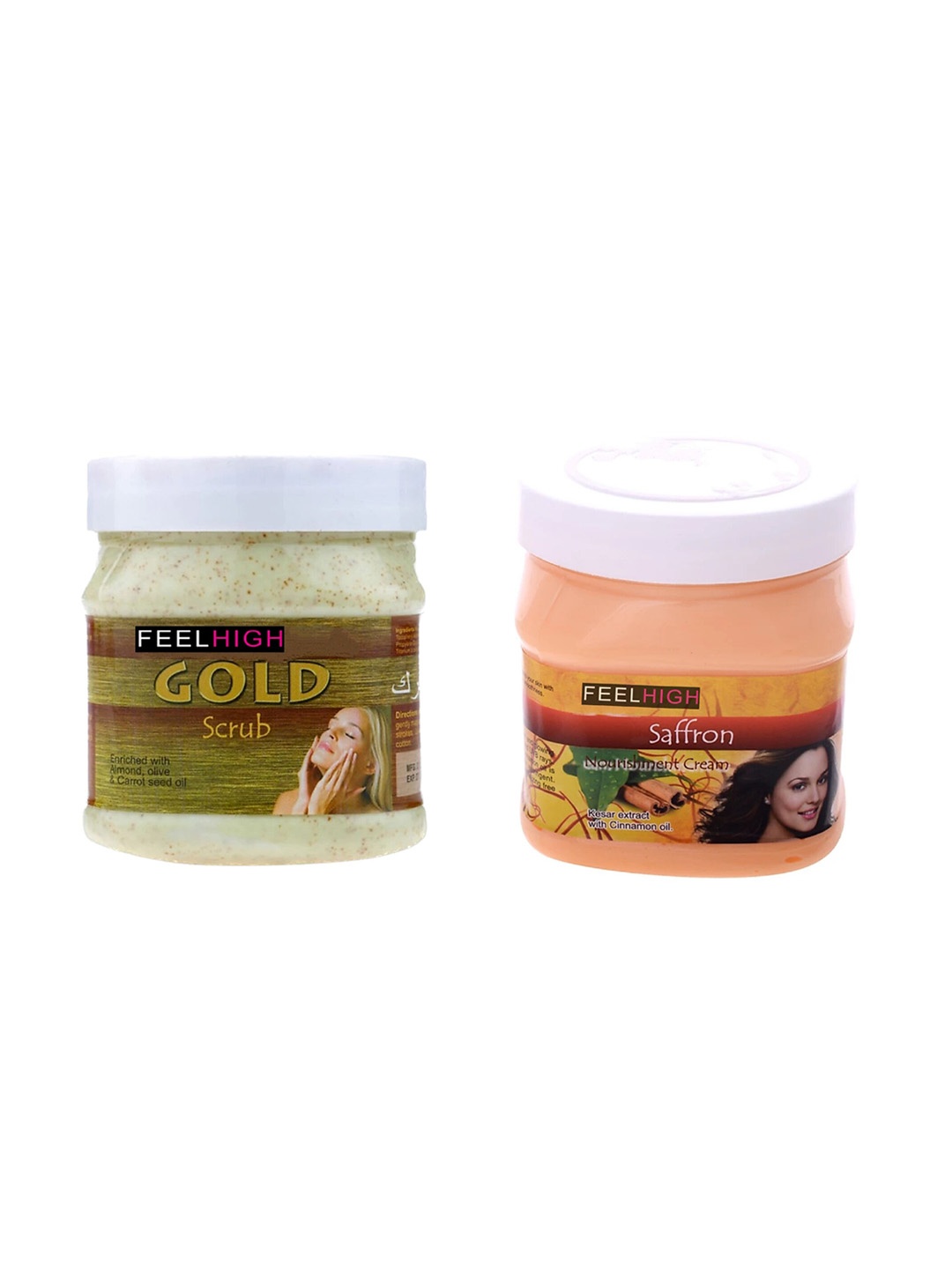FEELHIGH Set Of 2 Face & Body Gold Scrub & Saffron Nourishment Cream-500ml Each, Orange
FEELHIGH Set Of 2 Face & Body Gold Scrub & Saffron Nourishment Cream-500ml Each, Orange