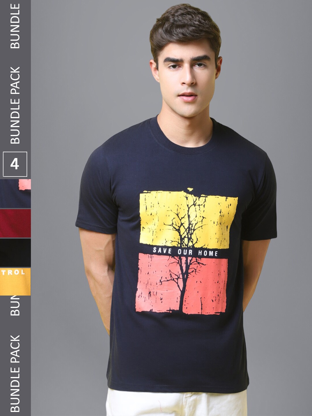 1 Stop Fashion Men Multicoloured Typography 4 Printed V-Neck Applique T-shirt, Multi
1 Stop Fashion Men Multicoloured Typography 4 Printed V-Neck Applique T-shirt, Multi