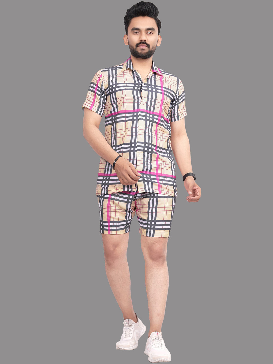 APNISHA Checked Night suit, Cream
APNISHA Checked Night suit, Cream