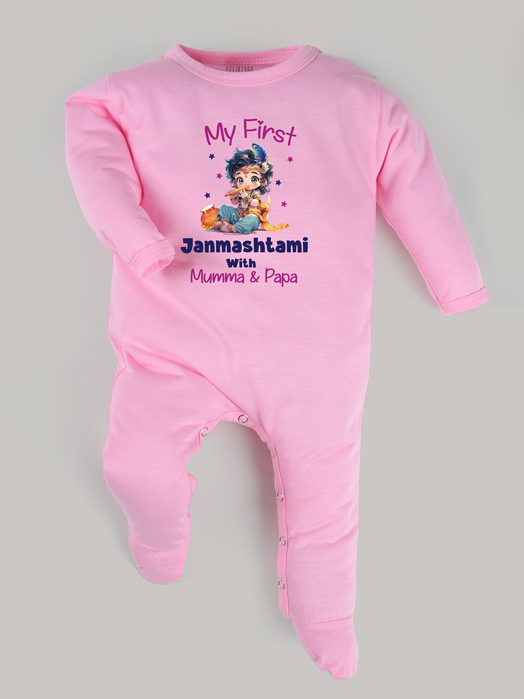 FFLIRTYGO Infant Kids Graphic Printed Janmashtami Special Pure Cotton Sleepsuit, Pink
FFLIRTYGO Infant Kids Graphic Printed Janmashtami Special Pure Cotton Sleepsuit, Pink