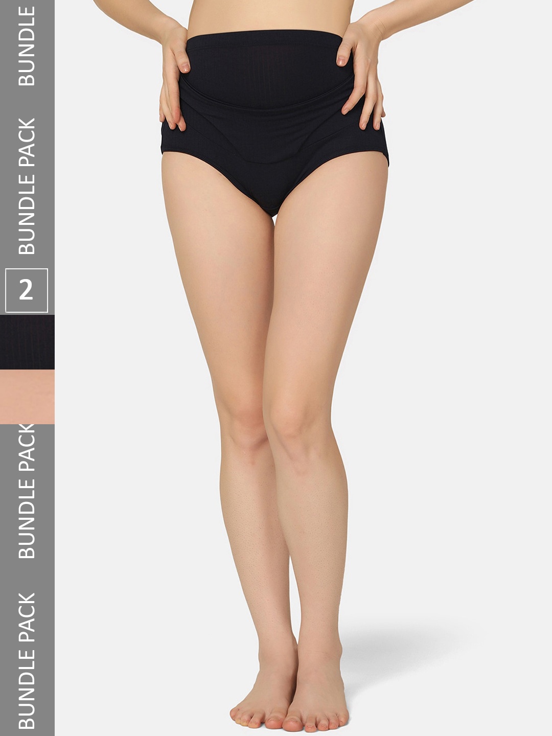 MAMMA PRESTO Pack of 2 Organic Cotton High-Rise Anti-Microbial Maternity Briefs, Black
MAMMA PRESTO Pack of 2 Organic Cotton High-Rise Anti-Microbial Maternity Briefs, Black