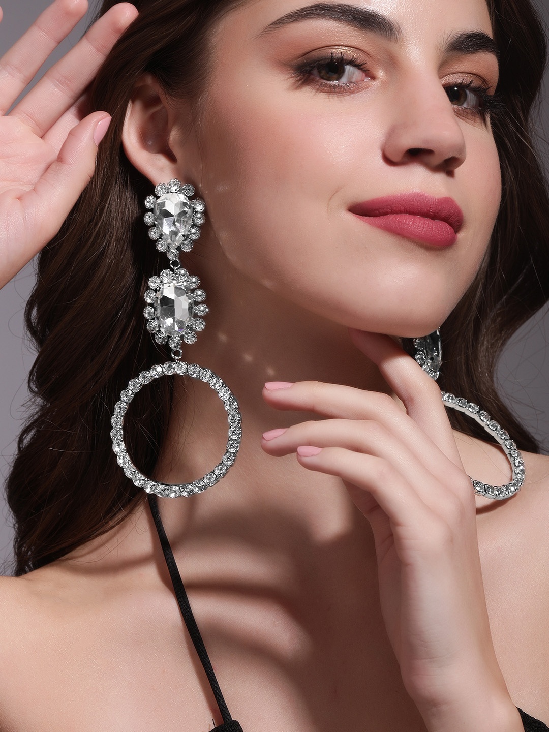 Rubans Voguish Rhodium Plated Crystal AD & Zirconia Studded Shoulder Duster Earrings, Silver
Rubans Voguish Rhodium Plated Crystal AD & Zirconia Studded Shoulder Duster Earrings, Silver