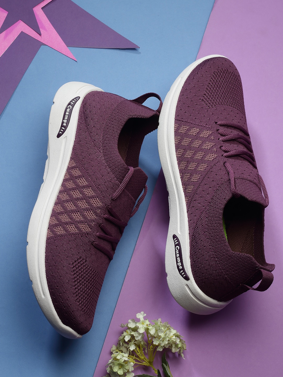 Champs Women Textured Lightweight Sneakers, Purple