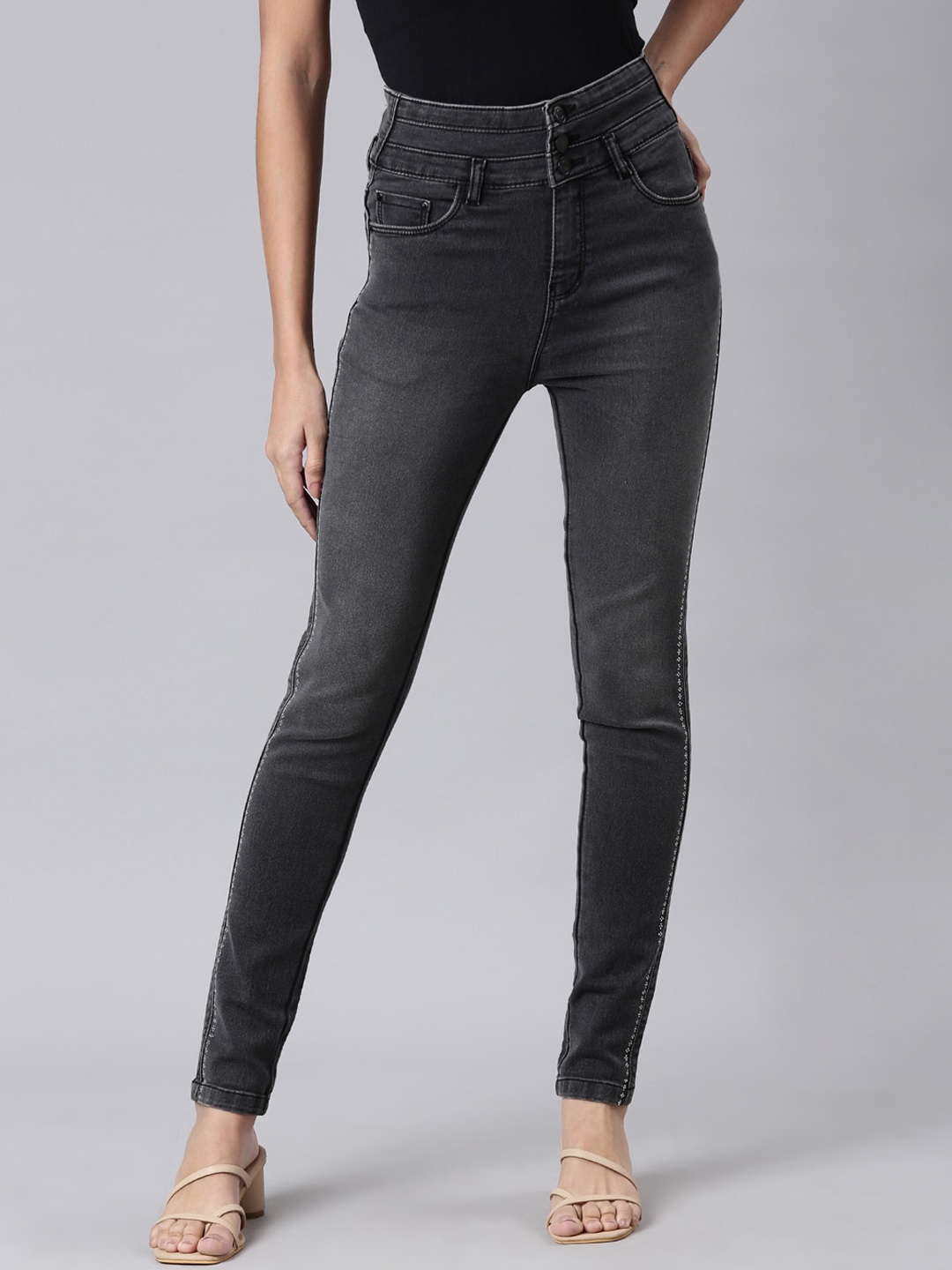 SHOWOFF Women Jean Skinny Fit High-Rise Heavy Fade Acid Wash Stretchable Jeans, Grey
SHOWOFF Women Jean Skinny Fit High-Rise Heavy Fade Acid Wash Stretchable Jeans, Grey