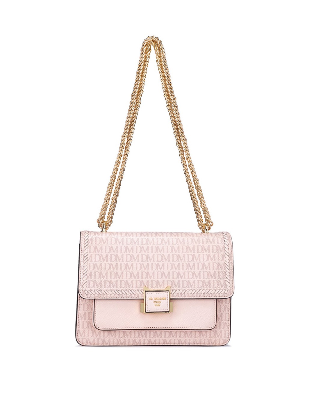 Da Milano Textured Leather Structured Shoulder Bag, Pink