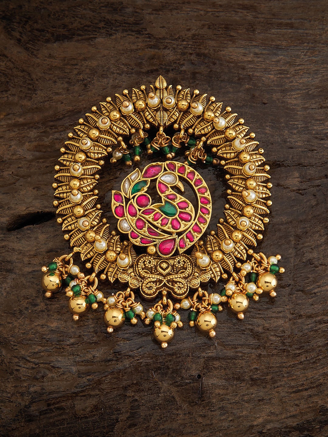 Kushal's Fashion Jewellery 92.5 Pure Silver Gold-Plated Stone-Studded Peacock Pendant
Kushal's Fashion Jewellery 92.5 Pure Silver Gold-Plated Stone-Studded Peacock Pendant