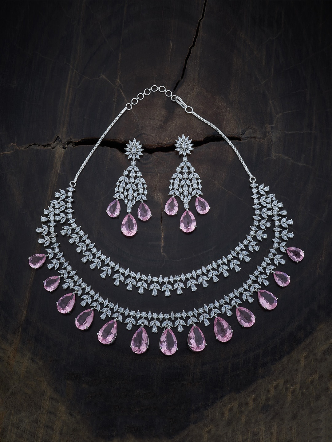 Kushal's Fashion Jewellery Rhodium-Plated Cubic Zirconia-Studded Jewellery Set, Silver
Kushal's Fashion Jewellery Rhodium-Plated Cubic Zirconia-Studded Jewellery Set, Silver