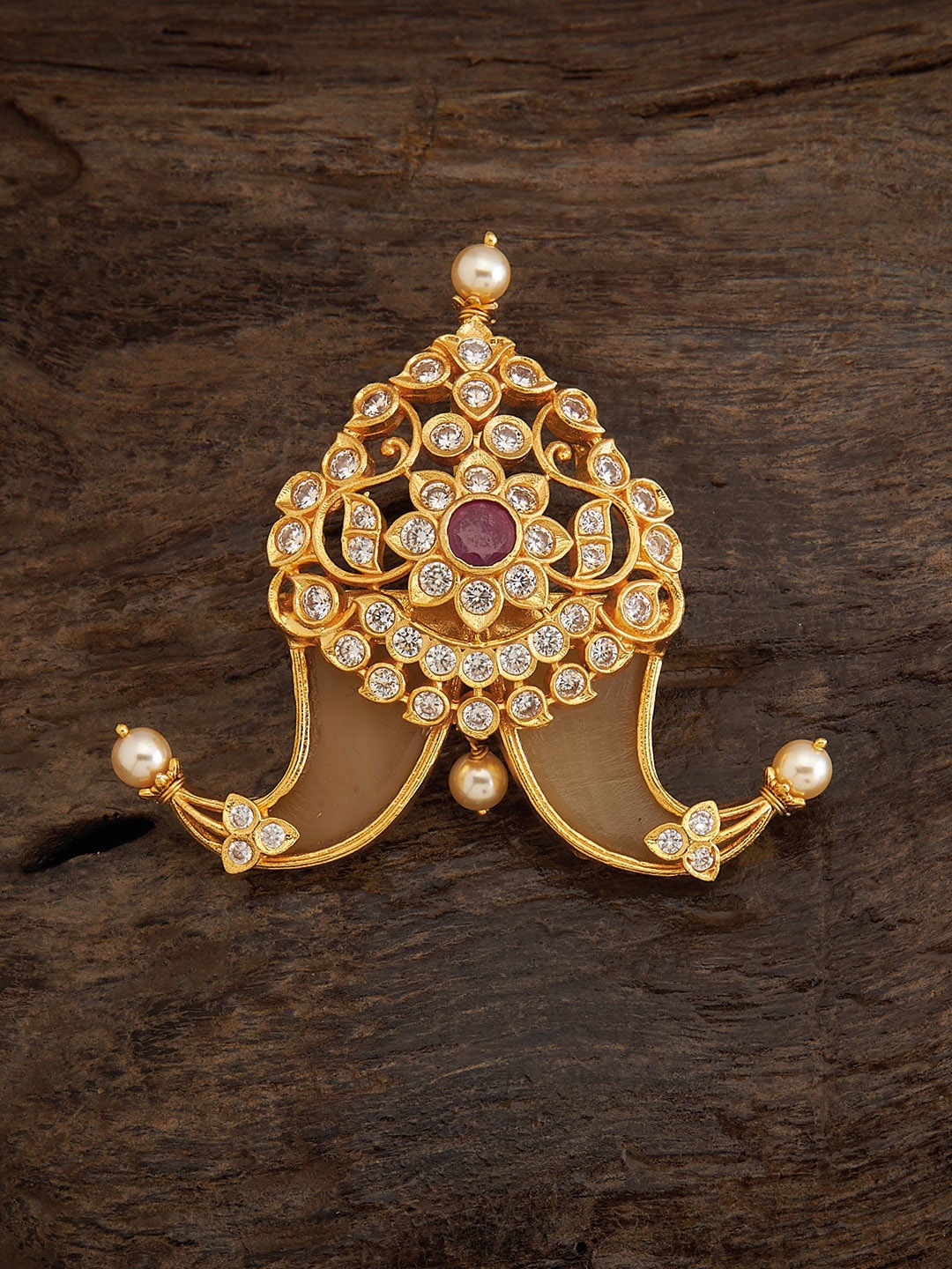 Kushal's Fashion Jewellery 92.5 Pure Silver Gold-Plated Stone-Studded Temple Pendant
Kushal's Fashion Jewellery 92.5 Pure Silver Gold-Plated Stone-Studded Temple Pendant