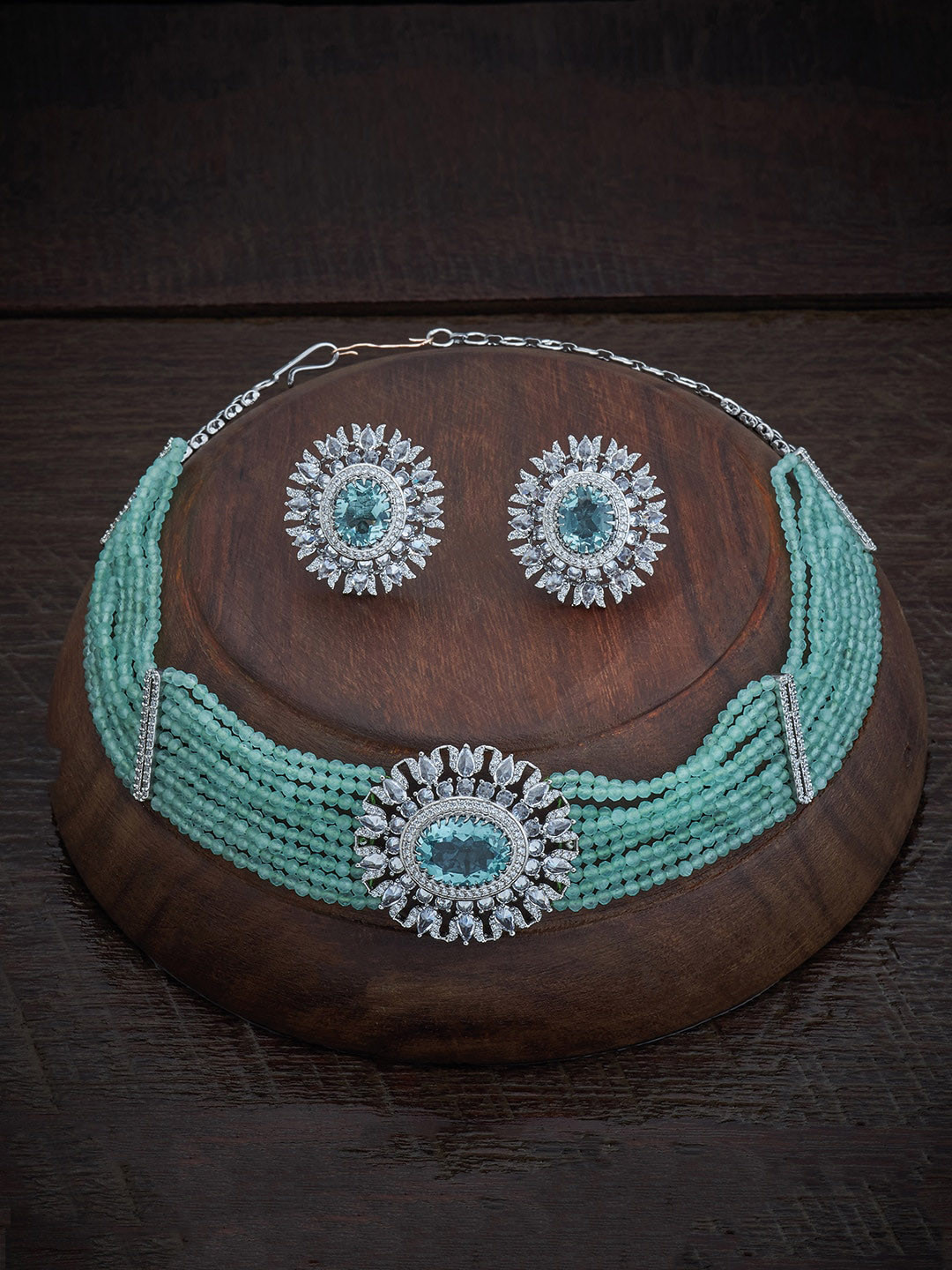 Kushal's Fashion Jewellery Rhodium-Plated CZ Studded & Beaded Jewellery Set, Silver
Kushal's Fashion Jewellery Rhodium-Plated CZ Studded & Beaded Jewellery Set, Silver