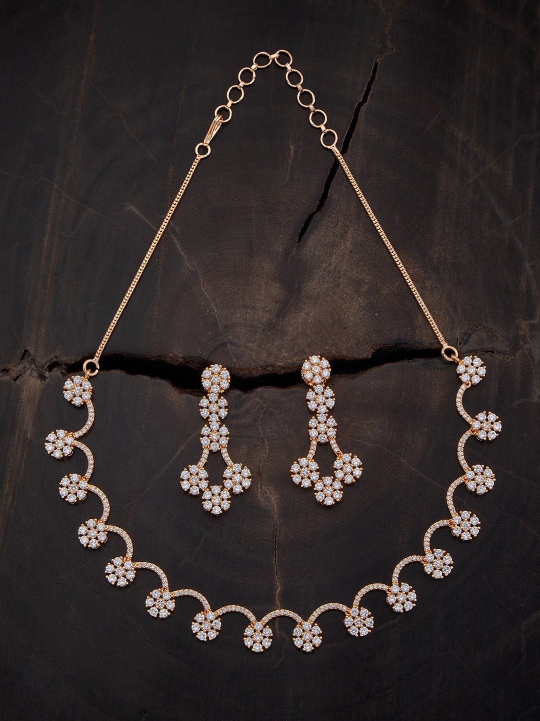 Kushal's Fashion Jewellery Gold-Plated CZ Studded Jewellery Set
