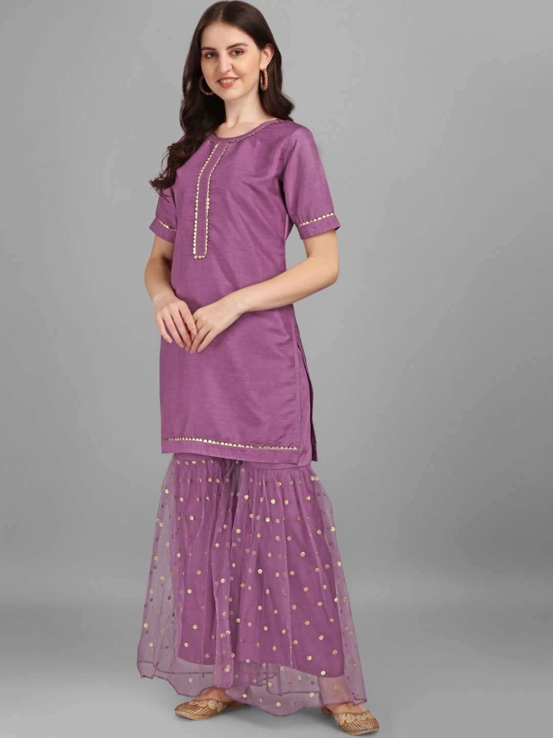 Modestouze Attires Sequinned Detail Pure Silk Straight Kurta & Trousers With Dupatta, Purple
Modestouze Attires Sequinned Detail Pure Silk Straight Kurta & Trousers With Dupatta, Purple