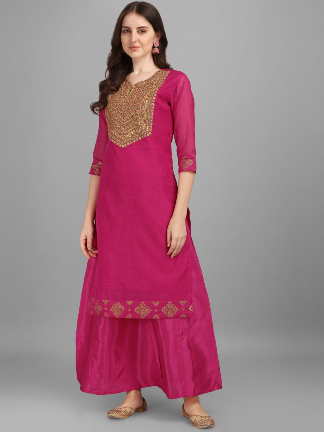 Modestouze Attires Embroidered Pure Cotton Straight Kurta & Trousers With Dupatta, Pink
Modestouze Attires Embroidered Pure Cotton Straight Kurta & Trousers With Dupatta, Pink