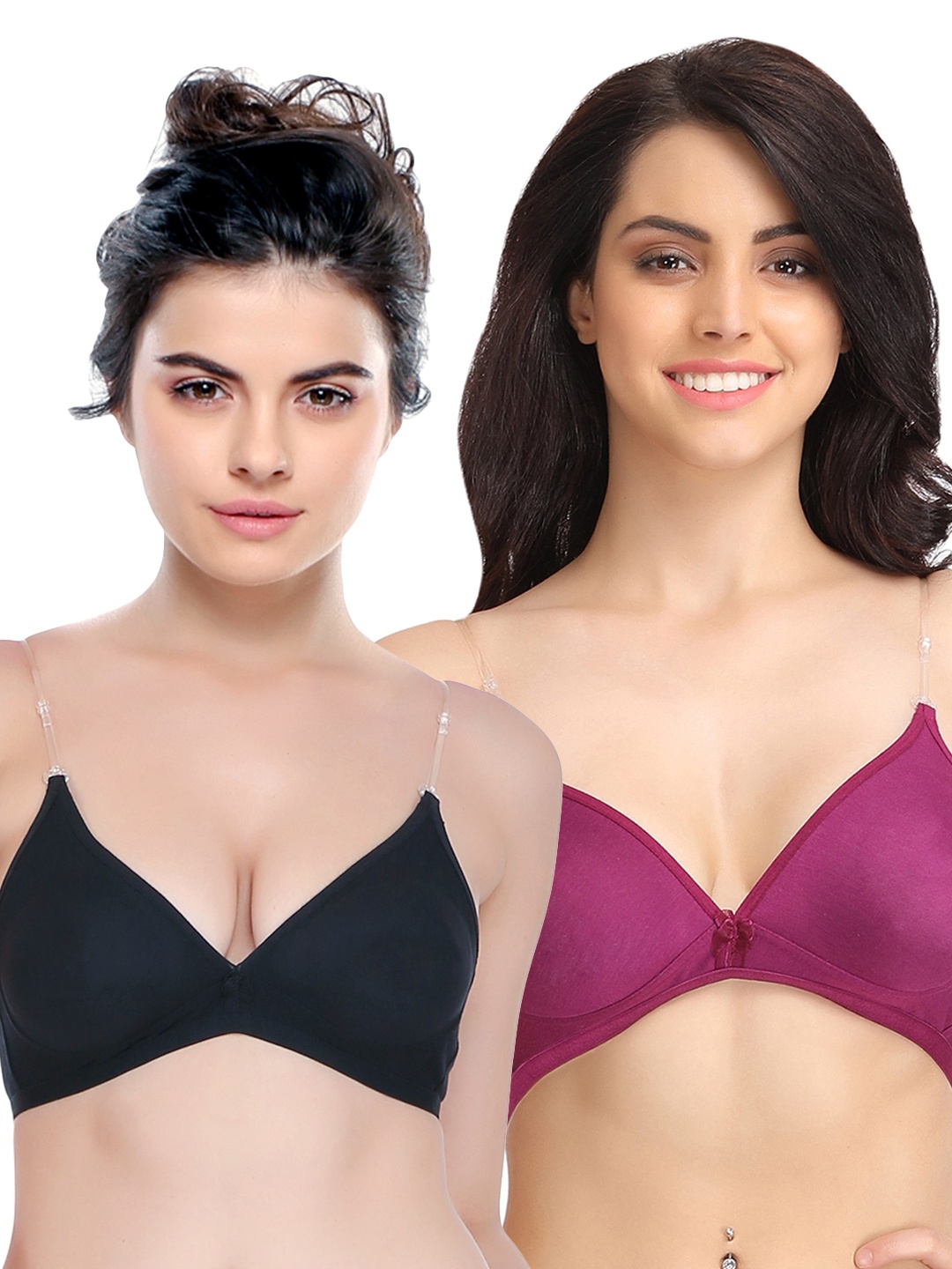 Clovia Pack of 2 Bras, Black