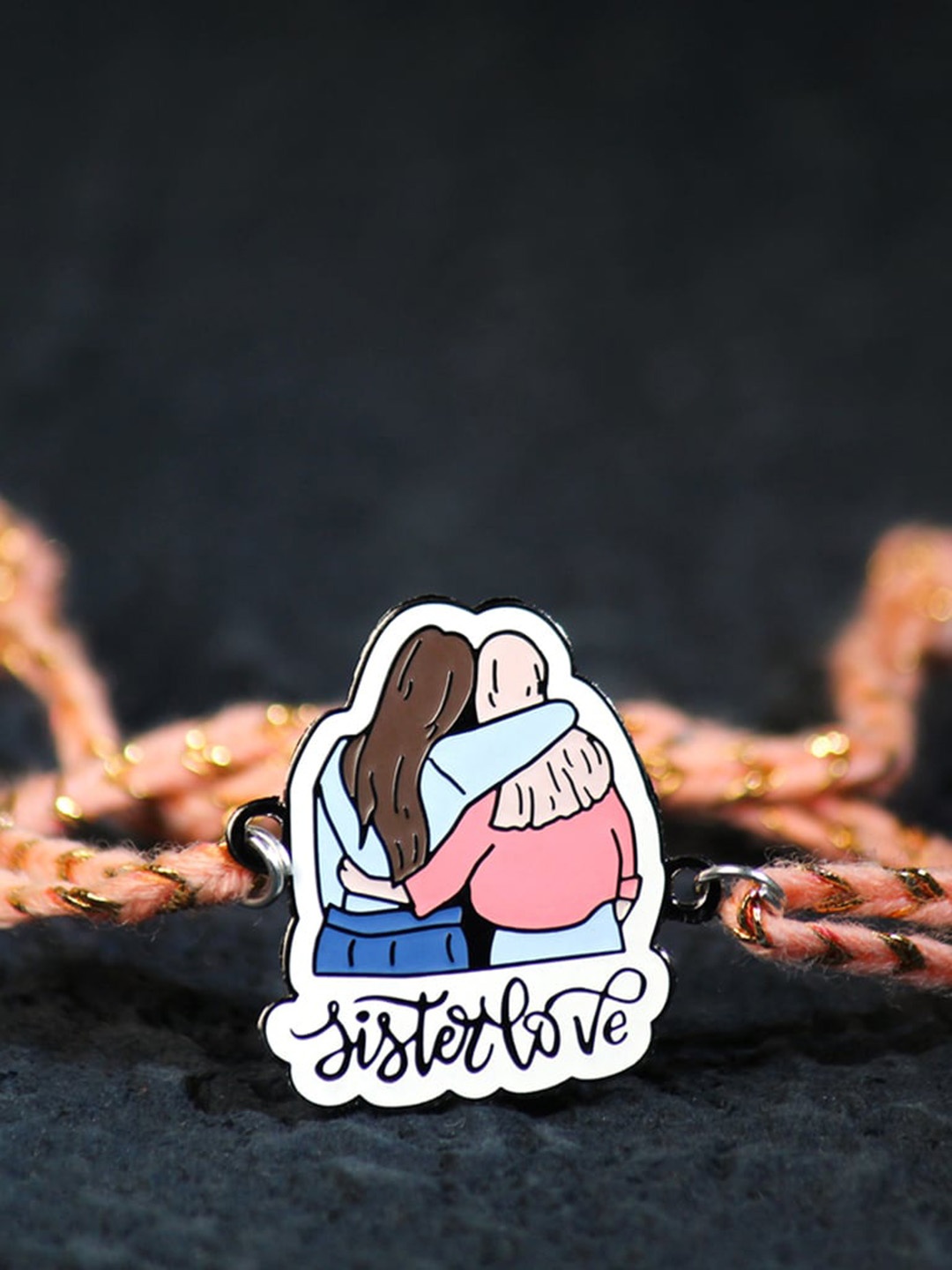 Bigsmall Sister Love Metallic Rakhi, Peach