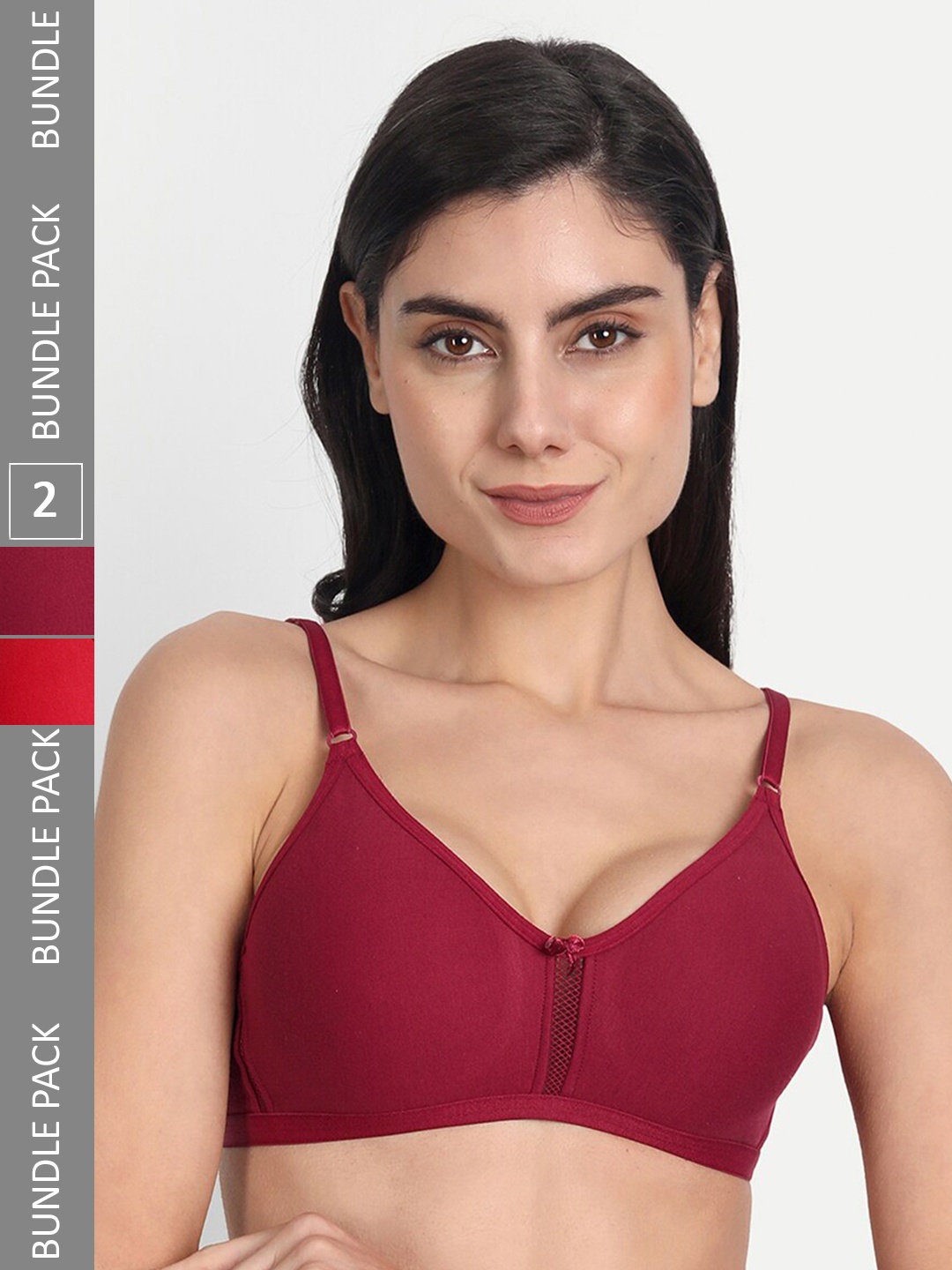 Aimly Pack Of 2 Full Coverage Non Padded Cotton T-shirt Bra With All Day Comfort, Red
Aimly Pack Of 2 Full Coverage Non Padded Cotton T-shirt Bra With All Day Comfort, Red