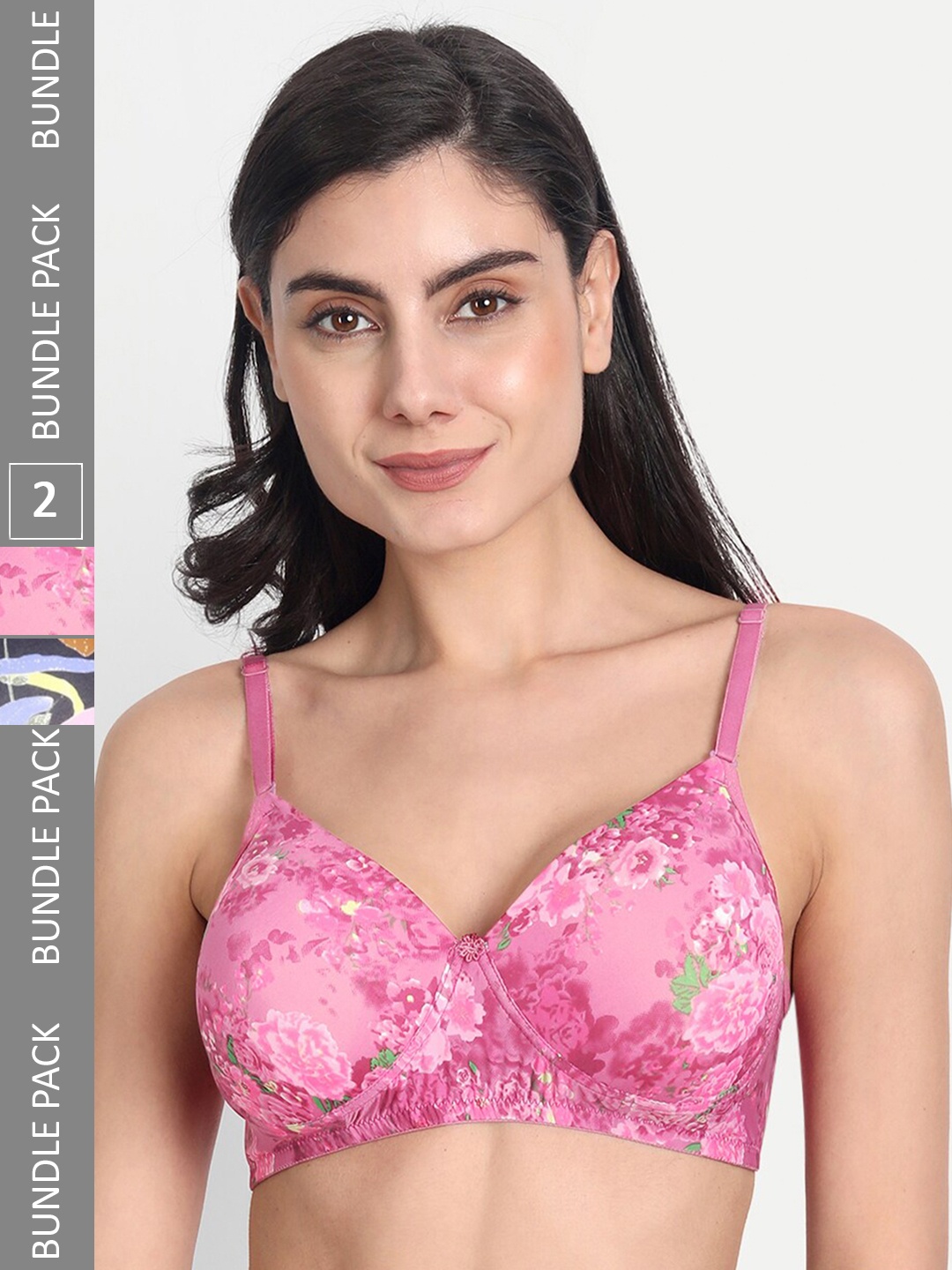 Aimly Pack Of 2 Floral Printed Dry Fit Padded Non-Wired Full Coverage Push-Up Bra, Pink
Aimly Pack Of 2 Floral Printed Dry Fit Padded Non-Wired Full Coverage Push-Up Bra, Pink