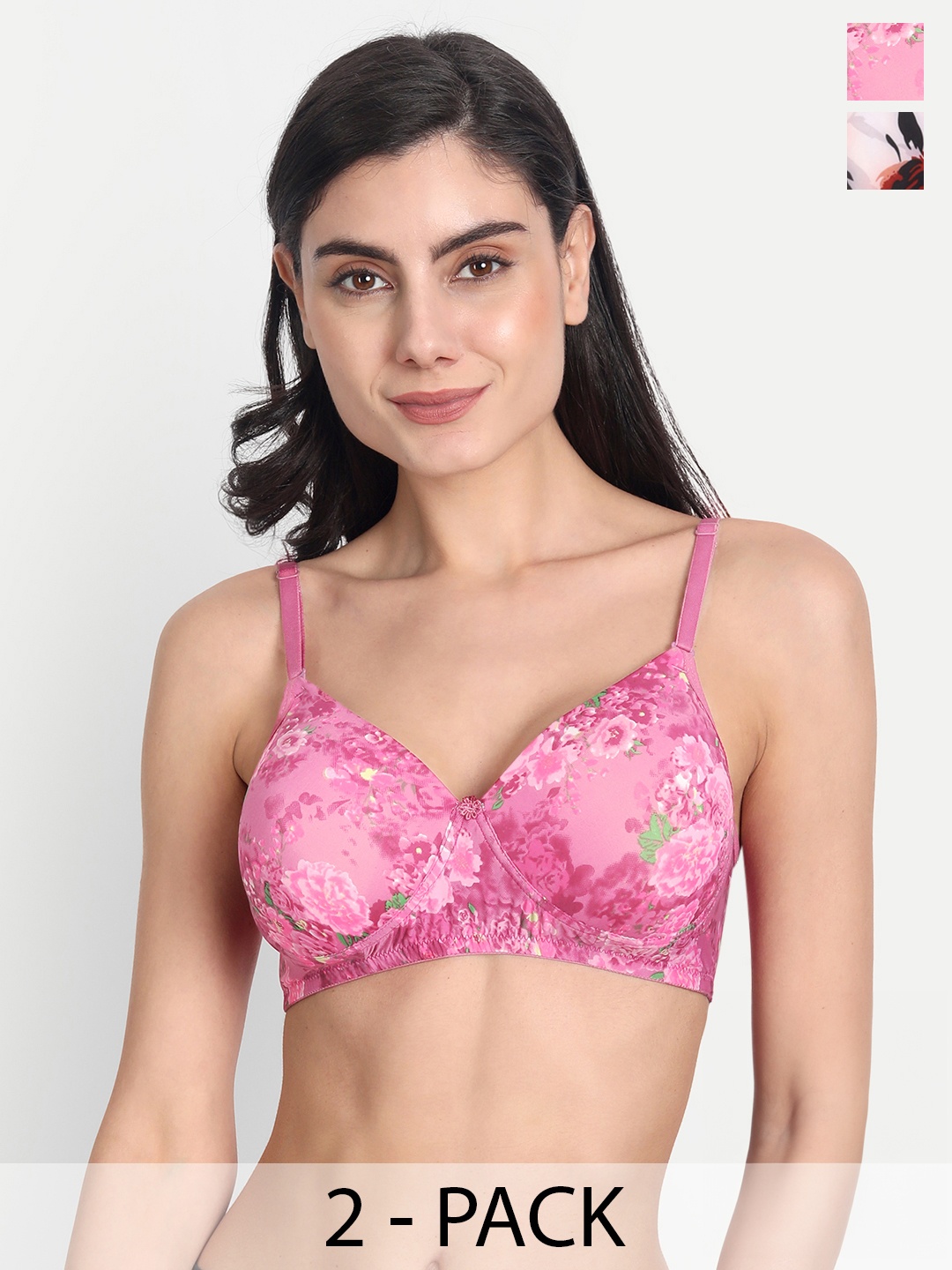 Aimly Pack Of 2 Floral Printed Dry Fit Padded Non-Wired Full Coverage Push-Up Bra, Pink
Aimly Pack Of 2 Floral Printed Dry Fit Padded Non-Wired Full Coverage Push-Up Bra, Pink