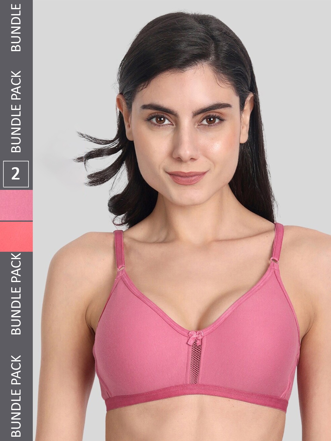 Aimly Pack of 2 Non Padded Non Wired Full Coverage Cotton Sports Bra With All Day Comfort, Pink
Aimly Pack of 2 Non Padded Non Wired Full Coverage Cotton Sports Bra With All Day Comfort, Pink