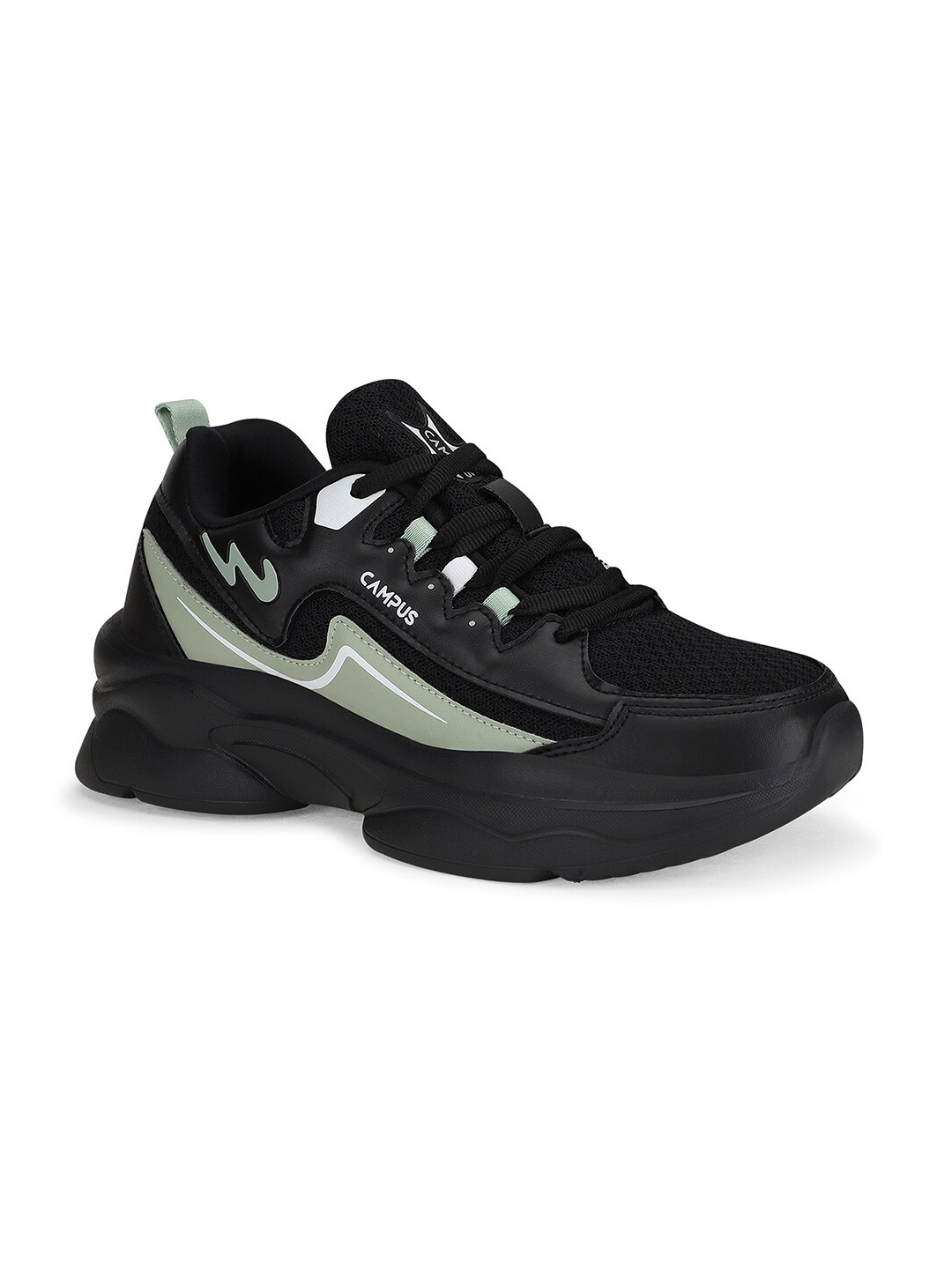 Campus Women Mesh Running Marking Shoes, Black
