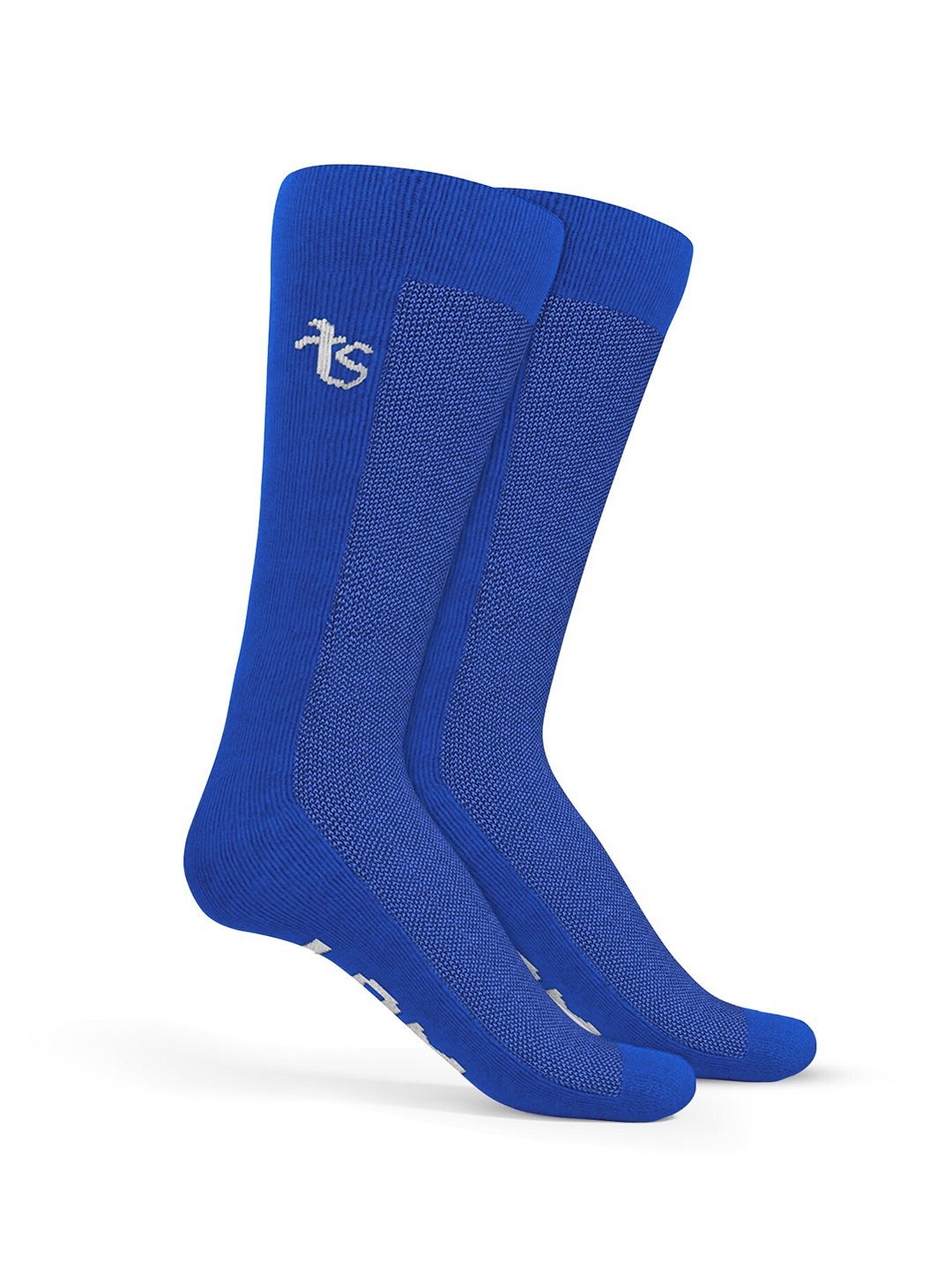 TalkingSox Unisex Pack Of 2 Durable Moisture Wicking Calf Length Socks, Blue