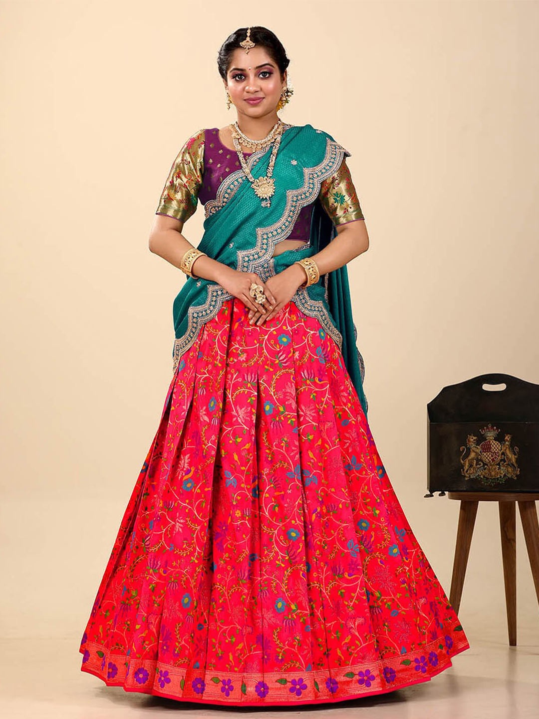 HALFSAREE STUDIO Embroidered Semi-Stitched Lehenga & Unstitched Blouse With Dupatta, Pink
HALFSAREE STUDIO Embroidered Semi-Stitched Lehenga & Unstitched Blouse With Dupatta, Pink