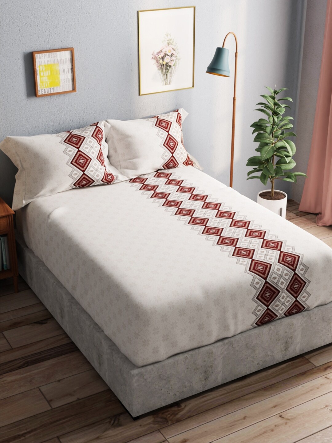 BIANCA Beige & Brown Geometric Pure Cotton 140 TC Queen Bedsheet with 2 Pillow Covers
BIANCA Beige & Brown Geometric Pure Cotton 140 TC Queen Bedsheet with 2 Pillow Covers