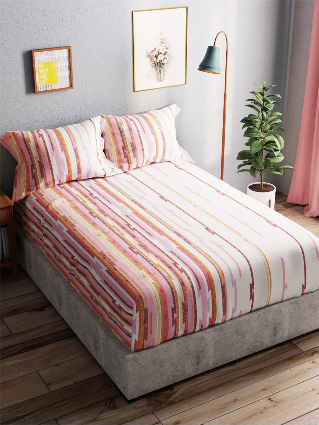 BIANCA Amolina Maroon & White Striped Cotton 140 TC Queen Bedsheet with 2 Pillow Covers
BIANCA Amolina Maroon & White Striped Cotton 140 TC Queen Bedsheet with 2 Pillow Covers