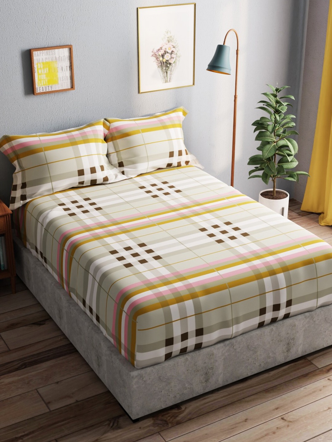 BIANCA Amolina Grey & White Geometric Cotton 140 TC Queen Bedsheet With 2 Pillow Covers
BIANCA Amolina Grey & White Geometric Cotton 140 TC Queen Bedsheet With 2 Pillow Covers